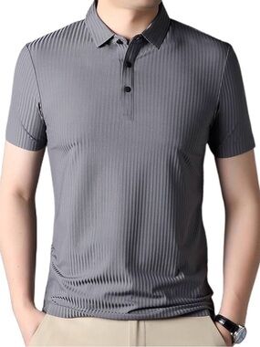 Robert Barakett Gray Short Sleeve Polo Shirt Size L